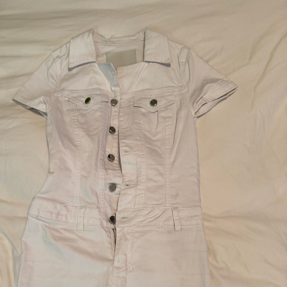 Bright white denim jumpsuit - Picture 4 of 14